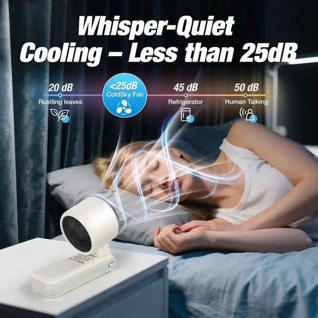 Alt view image 3 of 7 - Portable Turbo Handheld Fan with ICE Cooling 4000mAh Battery, 5-Speed Wind, Brushless Motor, Fast Charging USB-C, FFoldable, Wearable & Desktop Use, Mini Fan for Outdoor, Travel & Work