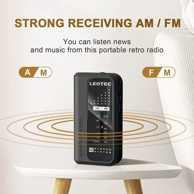 Alt view image 2 of 7 - Small Pocket Radios, Battery Operated AM FM Radio, DBS Function Great Reception for Indoor, Outdoor & Emergency Use,Portable Transistor Radio with Earphone
