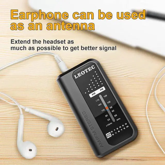 Alt view image 6 of 7 - Small Pocket Radios, Battery Operated AM FM Radio, DBS Function Great Reception for Indoor, Outdoor & Emergency Use,Portable Transistor Radio with Earphone