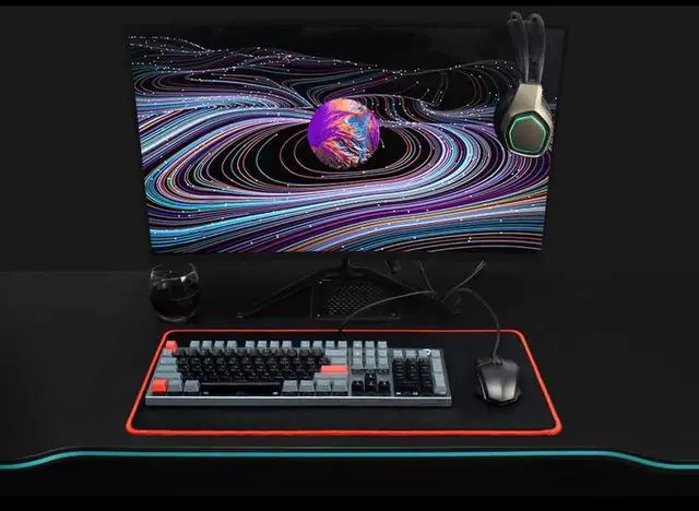 Alt view image 3 of 7 - Large Gaming Mouse Pad Mat 11.8x23.6 Inches with Red String Stitched Edge Non-Slip Rubber Base Washable Resilient for Office Home Computers Laptop Table Mouse Pads Mats Accessory