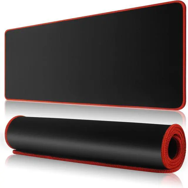 Main image of Large Gaming Mouse Pad Mat 11.8x23.6 Inches with Red String Stitched Edge Non-Slip Rubber Base Washable Resilient for Office Home Computers Laptop Table Mouse Pads Mats Accessory