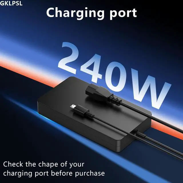 Alt view image 2 of 6 - 240W 230W USB Tip Charger Compatible with MSI Stealth A16 16 17 Alpha 17 C7V, CreatorPro 16, Creator A16 16 Z16 GE76 GE66 GP76 GP66 GS77 MS-17K3 A20-240P2A A240A007P S93-0409410-C54