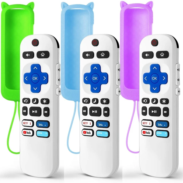 Main image of (Pack of 3) Replacement Remote Only for Roku TV with Soft Protective Cover Remote for TCL/Onn/Hisense/Sharp/Element/Philips Roku Smart TV (Elegant White)Remote BackupNo SetupGlow in The Dark