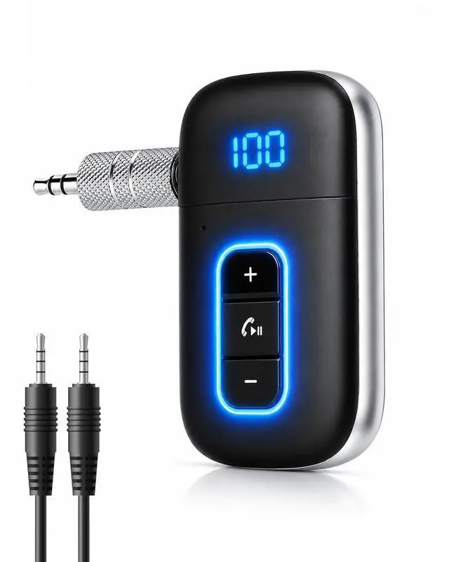 Main image of Aux Bluetooth 5.3 Adapter for Car, Bluetooth Receiver Aux Car Adapter, Auxiliar Audio Blue Tooth para Carro Wireless Dongle with 3.5mm Jack for Stereo Systems and Headphones
