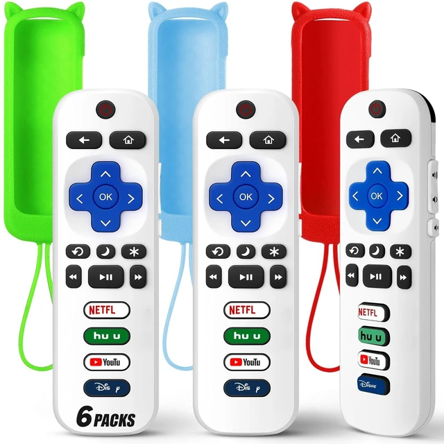 Main image of (Pack of 3) Replacement Remote Only for Roku TV with Soft Silicone Cover Compatible for TCL Roku/Hisense Roku/Onn Roku/Sharp Roku/Element Roku/Philips Roku Smart TVGlow in The DarkRemote Backup