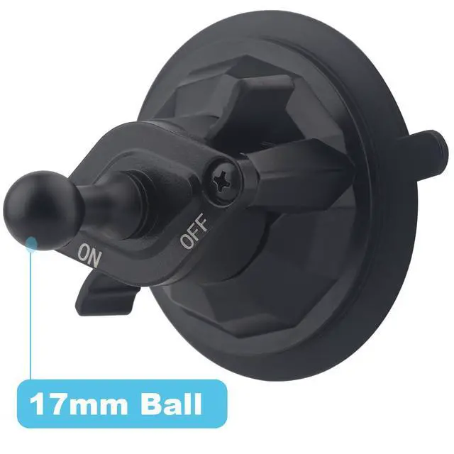 Alt view image 2 of 3 - Upgraded Car Suction Cup Base with17mm Ball, Compatible with17mm Double Socket Arms | Heavy-Duty 3.4" Suction Base for Windshield | Holds 5.5 lbs Rosette Bite Locking System