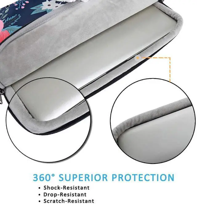 Alt view image 3 of 7 - Laptop Sleeve Bag Water-Resistant Protective Case Bag Compatible with MacBook Pro/Air 13 inch and 13 inch-14 inch Dell HP Surface Book Chromebook Notebook