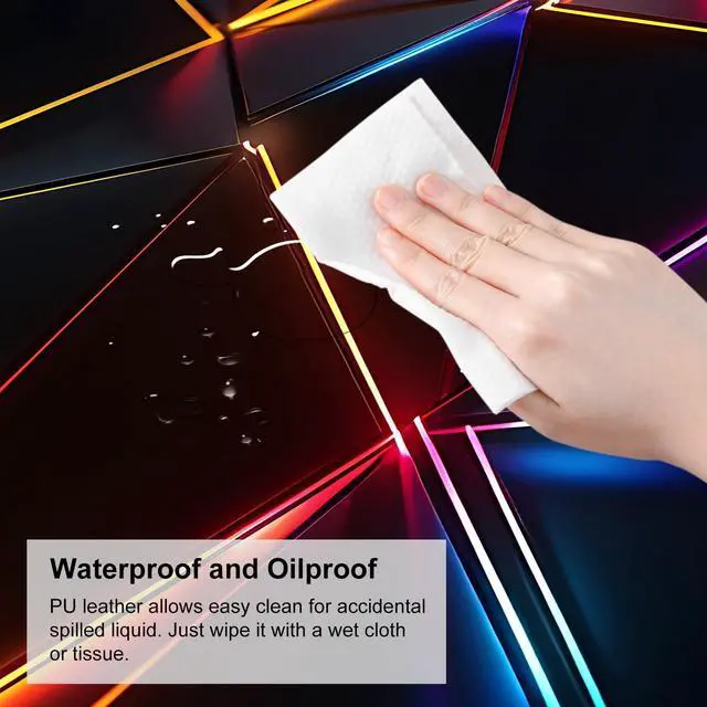 Alt view image 3 of 4 - Mouse Pad Gaming Mousepad 31.5 x 11.8in Large Mouse Pad for Keyboard and Mouse with Anti-Slip Rubber Base, Keyboard Pad XL Mouse Mat for Home and Office,Geometric Neon Lights
