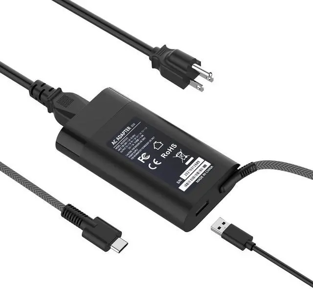 Main image of Slim 65W USB C Charger Compatible for HP Omnibook Spectre X360 Elitebook Envy Chromebook Elite ProBook Zbook OmniBook 7 5 X Flip 16" 14" 17.3 Ultra Flip 14, Travel Fast 65 Watt with USB A Port