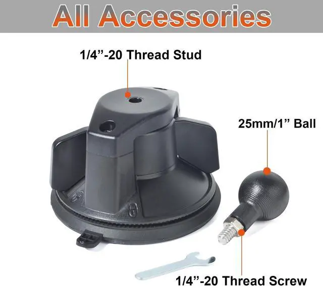 Alt view image 4 of 6 - Universal Car Phone Mount - 85mm (3.3") Heavy-Duty Sticky Gel Windshield/Dashboard Suction Cup with 25mm(1inch) Ball Compatible with RAM Mount B Size Double Socket Arm Phone Holder