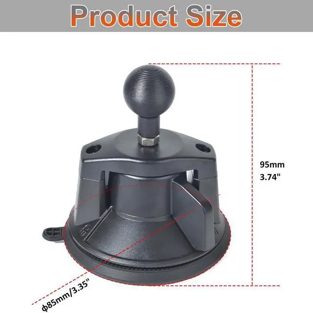Alt view image 3 of 6 - Universal Car Phone Mount - 85mm (3.3") Heavy-Duty Sticky Gel Windshield/Dashboard Suction Cup with 25mm(1inch) Ball Compatible with RAM Mount B Size Double Socket Arm Phone Holder