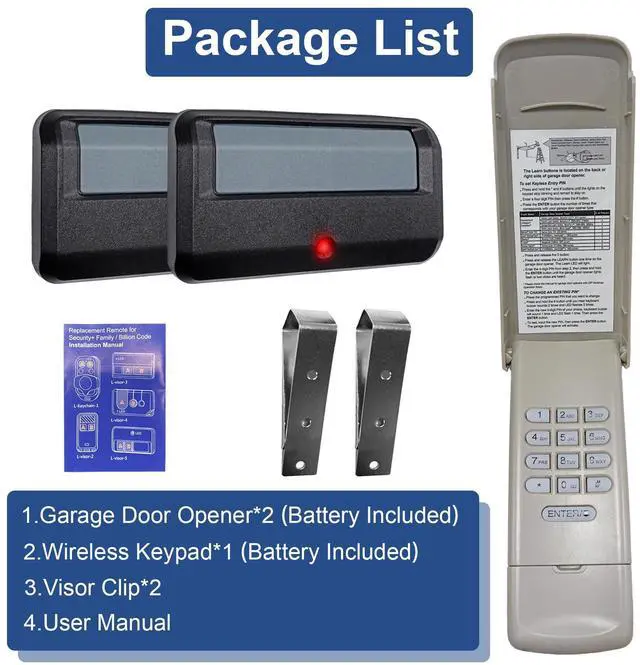 Alt view image 7 of 7 - for Chamberlain LiftMaster Craftsman Garage Door Opener Keypad & Remote Universal,891LM with Yellow, Purple, Green, Red/Orange Learn Button, 877max G940EV-P2 CMXZDCG440 971LM 371LM 893lm 373lm 973lm