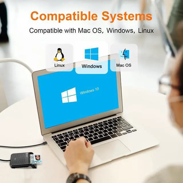 Alt view image 4 of 7 - Smart Card Reader, CAC Card Reader Military, Compatible with Windows, Mac OS and Linux