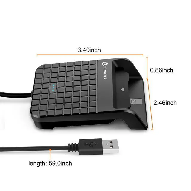 Alt view image 7 of 7 - Smart Card Reader, CAC Card Reader Military, Compatible with Windows, Mac OS and Linux