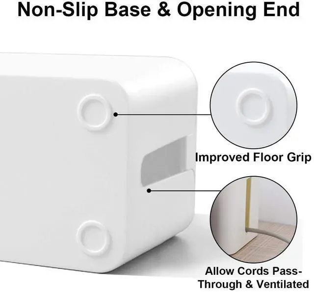 Alt view image 4 of 6 - Cable Management Box - 3 Pack Cord Organizer Box for Desk - Large Medium Small Cable Box to Hide Power Strip & Wires - Pet-Safe Cord Hider for TV Computer Under Desk - White