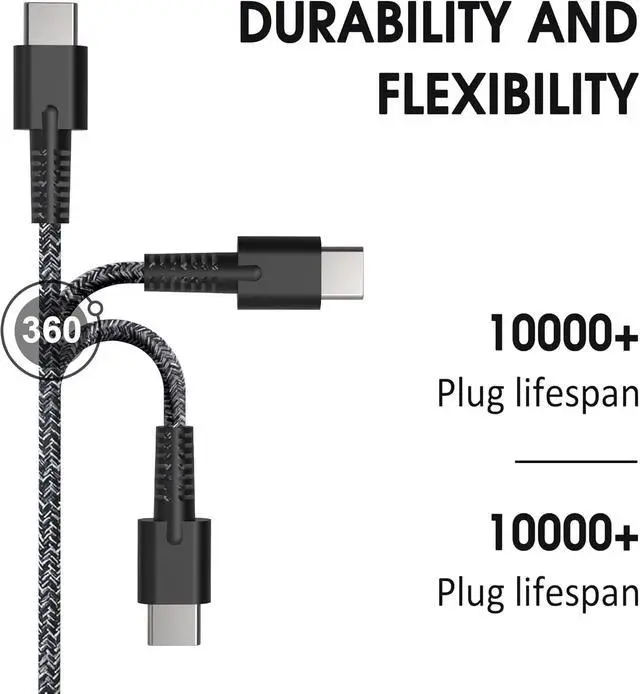 Alt view image 5 of 7 - 65W USB C Laptop Replacement Charger Compatible with HP Spectre x360, Envy, Chromebook, Elitebook x360, Pavilion, Elite x2 Travel Type C Power Cord Ac Adapter