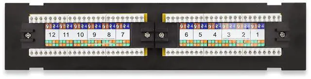 Alt view image 3 of 5 - 12-Port Mini Vertical Cat6 Patch Panel, 10Gbps Network Panel with Wall Mount 89D Bracket