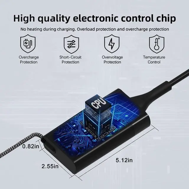 Alt view image 4 of 6 - New Slim 65W USB C HP Laptop Charger for HP Spectre X360,Envy,Elitebook,Chromebook,Elite x2,ProBook,Type C Power Cord AC Adapter USB C Laptop Charger