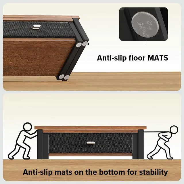 Alt view image 7 of 7 - Dual Monitor Stand Riser with Drawers, Desk Organizers for 2 Monitors, Desktop Storage Stand for Computer,Laptop,Walnut
