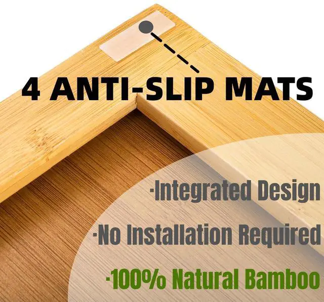 Alt view image 3 of 7 - 2 Tier Bamboo Desktop Organizer, Desk Monitor Stand Riser with 1 Drawer and 2 Pen Holder, 2 Compartment Computer Desk Storage Organizer for Laptop, Printer