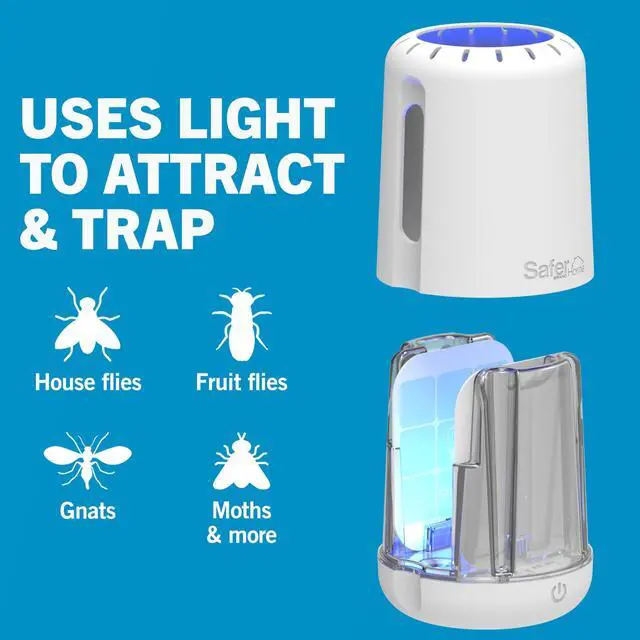 Alt view image 6 of 6 - Home Catch 360° Cordless Flying Insect Trap, UV LED Light, Chemical-Free, 10 Day Rechargeable Battery, Effective Fruit Fly Traps for Indoors, Gnat Traps for House Indoor, 1 Device + 6 Glue Cards