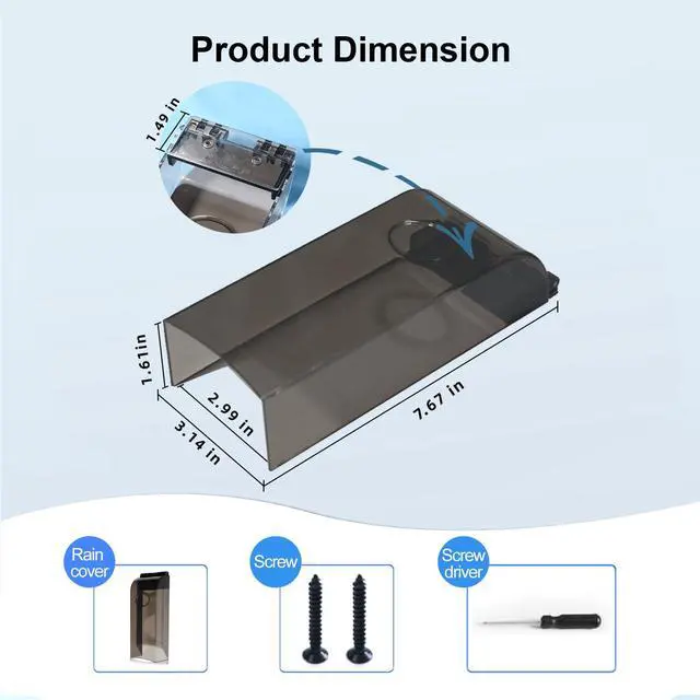 Alt view image 3 of 7 - Outdoor Weatherproof Flip-top Cover, Plastic Sunshade and Rain Protection for Garage Door Keypad, Fingerprint Lock