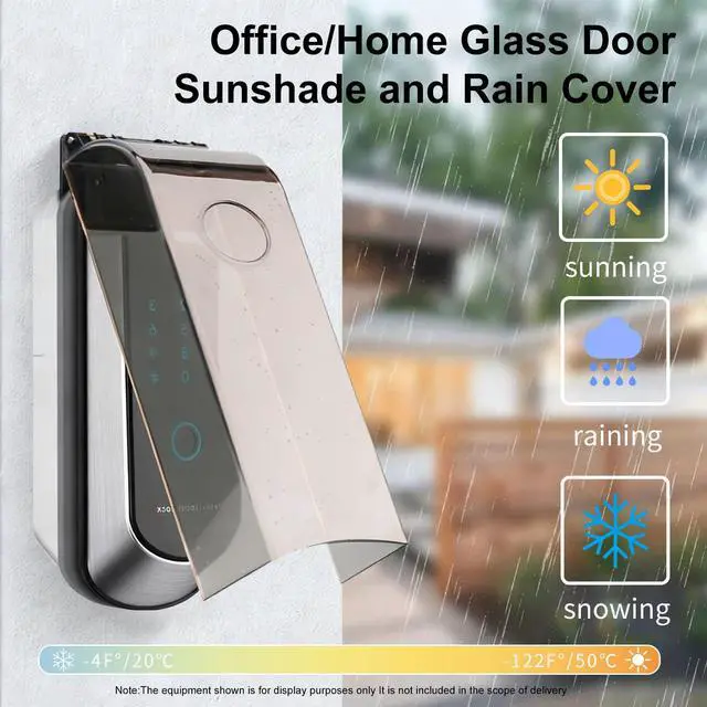 Alt view image 6 of 7 - Outdoor Weatherproof Flip-top Cover, Plastic Sunshade and Rain Protection for Garage Door Keypad, Fingerprint Lock