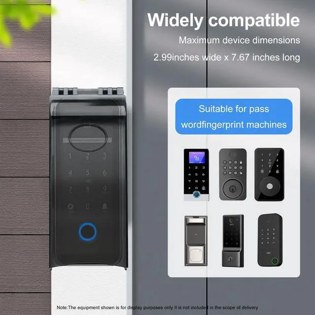 Alt view image 2 of 7 - Outdoor Weatherproof Flip-top Cover, Plastic Sunshade and Rain Protection for Garage Door Keypad, Fingerprint Lock