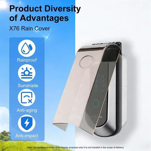 Alt view image 4 of 7 - Outdoor Weatherproof Flip-top Cover, Plastic Sunshade and Rain Protection for Garage Door Keypad, Fingerprint Lock