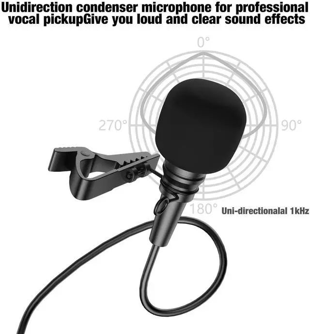Alt view image 2 of 7 - Professional Unidirectional Super Cardioid Lavalier Lapel Microphone - for Interview, Stage, Studio & Live Performances - Mini XLR 4 Pin TA4F Plug