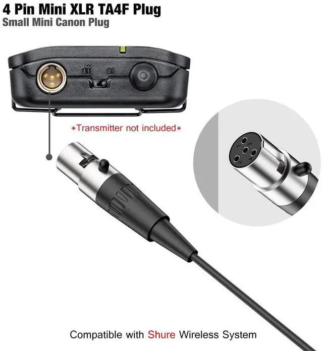 Alt view image 6 of 7 - Professional Unidirectional Super Cardioid Lavalier Lapel Microphone - for Interview, Stage, Studio & Live Performances - Mini XLR 4 Pin TA4F Plug
