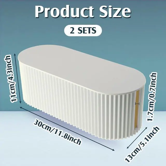 Alt view image 2 of 7 - 2 Pcs White Cable Management Box Cord Hider Organizer with 46 Pcs Cable Management Kit Wire Box for Power Strips Surge Protectors Desk TV Computer Wires
