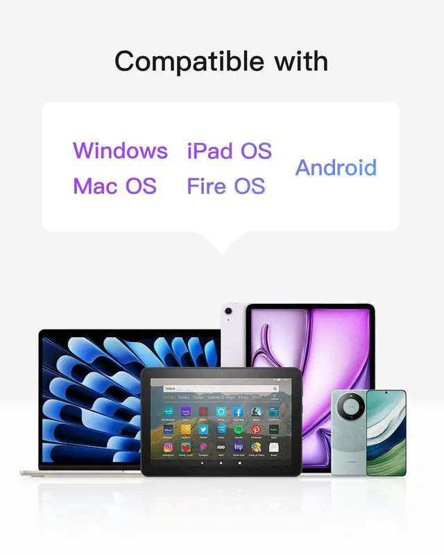 Alt view image 5 of 7 - Bluetooth Keyboard with Touchpad, Ultra Slim and Portable Wireless QWERTY Keyboard, Compatible with Windows and iPad OS, KB01105,White