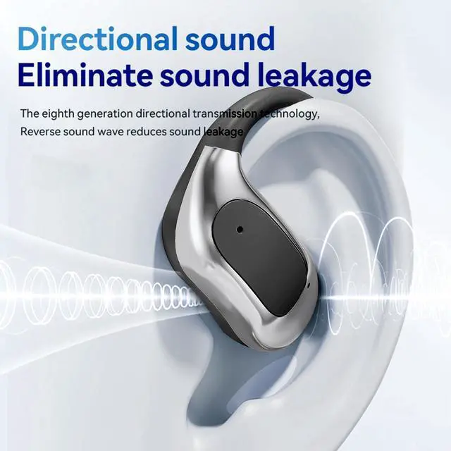 Alt view image 5 of 6 - Open Ear Headphones Bluetooth Wireless On Ear Earbuds with Ergonomic Earhook Ear Buds, Led Power Display,48h PlaytimeIpx6 Waterproof Comfortable for WorkoutCyclingRunning (Black)