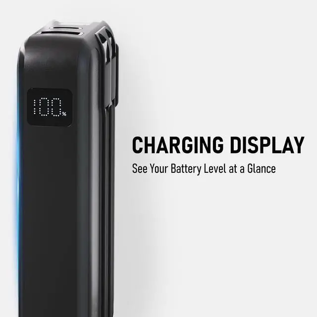 Alt view image 6 of 7 - Portable Charger with Wall Plug, 38800mAh Power Bank 22.5W Fast Charging, Built-in Lightning & USB-C Cables, Plug in Portable Charger for Android Samsung iPhone, 4-in-1 Travel Charger