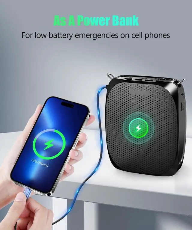 Alt view image 5 of 7 - Portable Mini Voice Amplifier for Teachers, Voice Amplifier with Wired Microphone Headset, Portable Meagaphone Speaker Mic for Teachers, Classroom