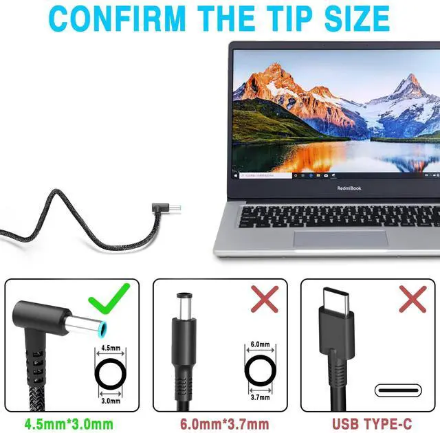 Alt view image 3 of 7 - 200W Laptop Charger Compatible with HP Pavilion Gaming 15 16 17 15t 17t ZBook Fury Create Studio 15 17 G3 G4 G5 G6 G7 G8 Envy 15 2020 TPN-DA10 L00818-850 Power Supply Cord AC Adapter