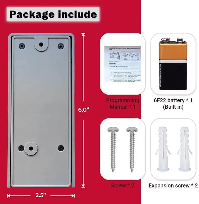 Alt view image 7 of 7 - 387LM Universal Garage Door Opener Keypad for Liftmaster Chamberlain Craftsman Genie Openers, Replaces KLIK2U G940EV-P2 GK-R OKP-BX 877MAX 878MAX 877LM 66LM CMXZDCG440 (Nardo Grey)