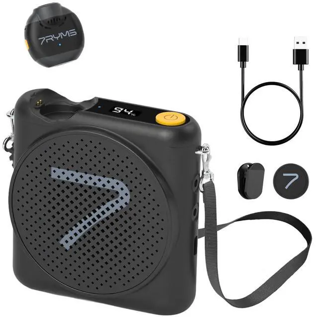 Main image of WA2 Wireless Voice Amplifier for Teachers with Magnetic Lavalier Mic, Wireless Portable Amplifier with Noise Canceling, Mini Voice Amplifier for Classroom, Meeting, Training, Speech (Black)