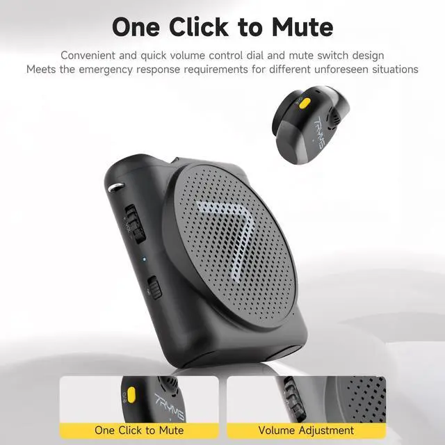 Alt view image 4 of 7 - WA2 Wireless Voice Amplifier for Teachers with Magnetic Lavalier Mic, Wireless Portable Amplifier with Noise Canceling, Mini Voice Amplifier for Classroom, Meeting, Training, Speech (Black)