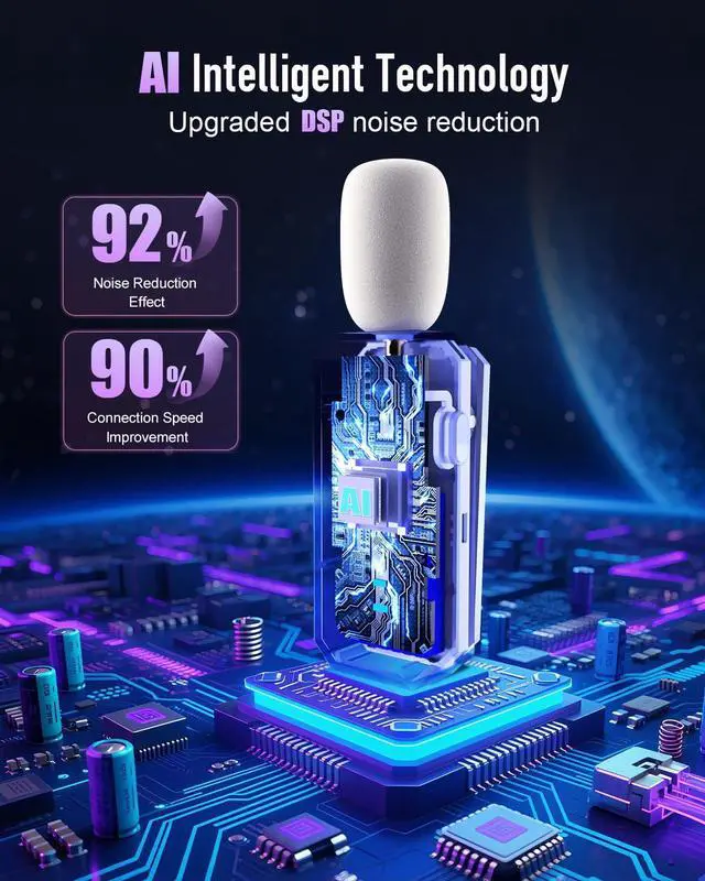 Alt view image 2 of 7 - 35W Voice Amplifier with Wireless Lavalier Microphone, Bluetooth Voice Amplifier for Teachers, Portable Speaker with Microphone for Classroom Meeting Training, Pearl Chain Design