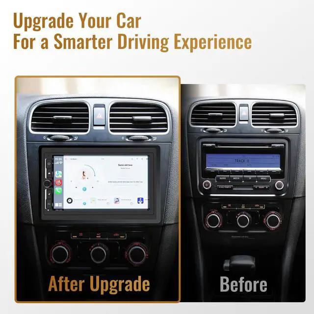 Alt view image 7 of 7 - Double Din Car Radio with Wireless CarPlay & Android Auto, 7 Inch Touch Screen Car Stereo, GPS Navigation, Bluetooth, DSP, SWC, Backup Camera Ready, Universal for Most Cars