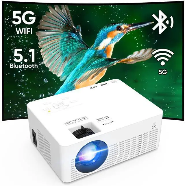 Main image of Mini Projector with WiFi and Bluetooth, 1080P Supported Outdoor Movie Projector, Compatible with Android/iOS/Windows/TV Stick/HDMI/USB