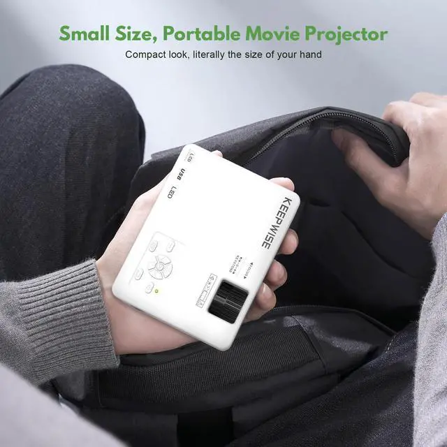 Alt view image 2 of 7 - Mini Projector with WiFi and Bluetooth, 1080P Supported Outdoor Movie Projector, Compatible with Android/iOS/Windows/TV Stick/HDMI/USB