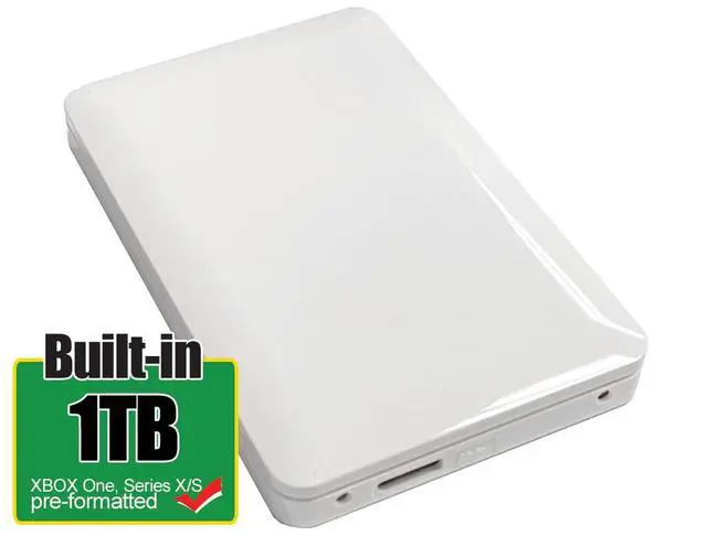 Alt view image 2 of 7 - 1TB USB 3.0 Portable External Gaming Hard Drive (for Xbox One X, S & Series X|S - Pre-Formatted) White