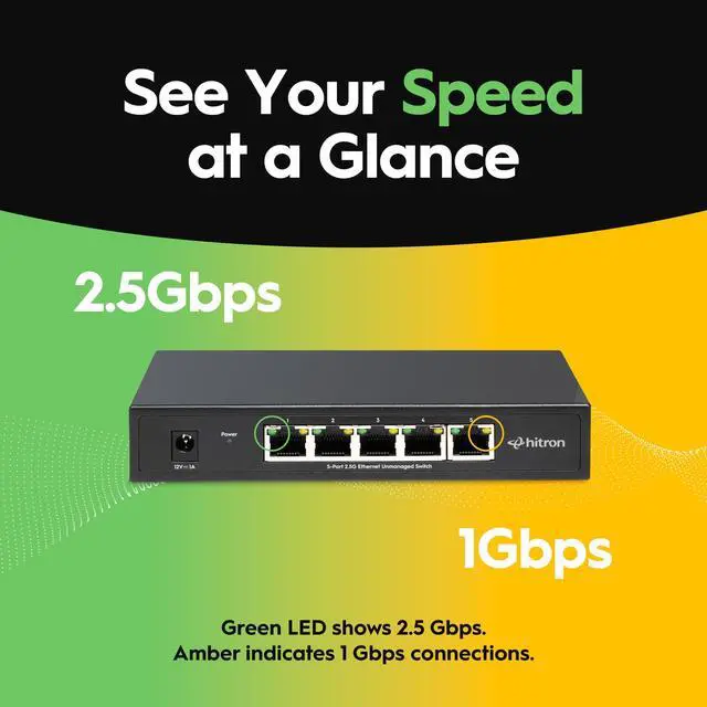 Alt view image 7 of 7 - 5-Port 2.5G Multi-Gig Ethernet Switch (APEX2005), Unmanaged, Fanless Metal Housing, Silent Operation, Ideal for WiFi 6, Gaming, Streaming & Home Office Networks