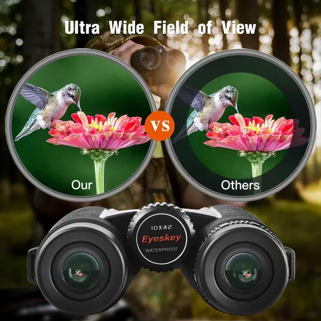Alt view image 4 of 7 - 10x42 HD Binoculars for Adults High Powered with Low Light Night Vision Lightweight Waterproof Binoculars with Smartphone Adapter for Hunting, Bird Watching, Stargazing & Outdoor Travel