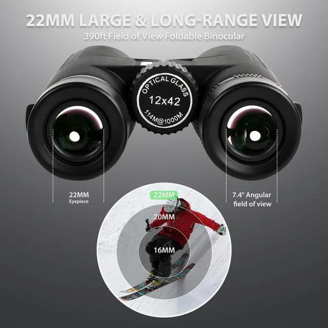 Alt view image 5 of 7 - UHD 12X42 Waterproof Binocular with Phone Adapter,BAK4 Prism,FMC Lens,High Power Long Range Binoculars for Adults & Teens Hiking Wildlife Bird Watching,Outdoor Adventures,Sports,Travel,Concerts