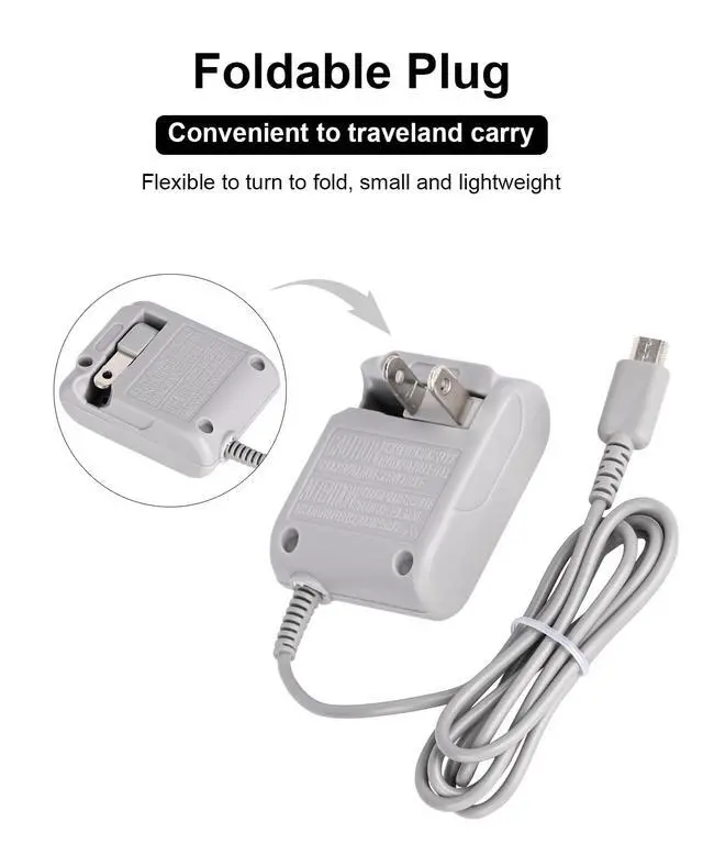 Alt view image 3 of 7 - DS Lite Charger Kit, AC Power Adapter & USB Charging Cable for Nintendo DS Lite Wall Plug Charger Cord