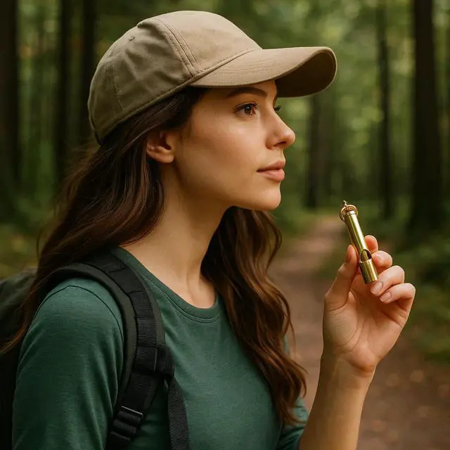 Alt view image 3 of 7 - Loudest Brass Whistle The Original 2-Inch Premium Emergency Whistle 125db+ One Piece Outdoor Survival Whistle On Key-Chain or Hang Around Your Neck and Carry it Anywhere!